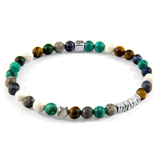 Multicolored Multi-Gem .925 Sterling Silver and Stone Bracelet