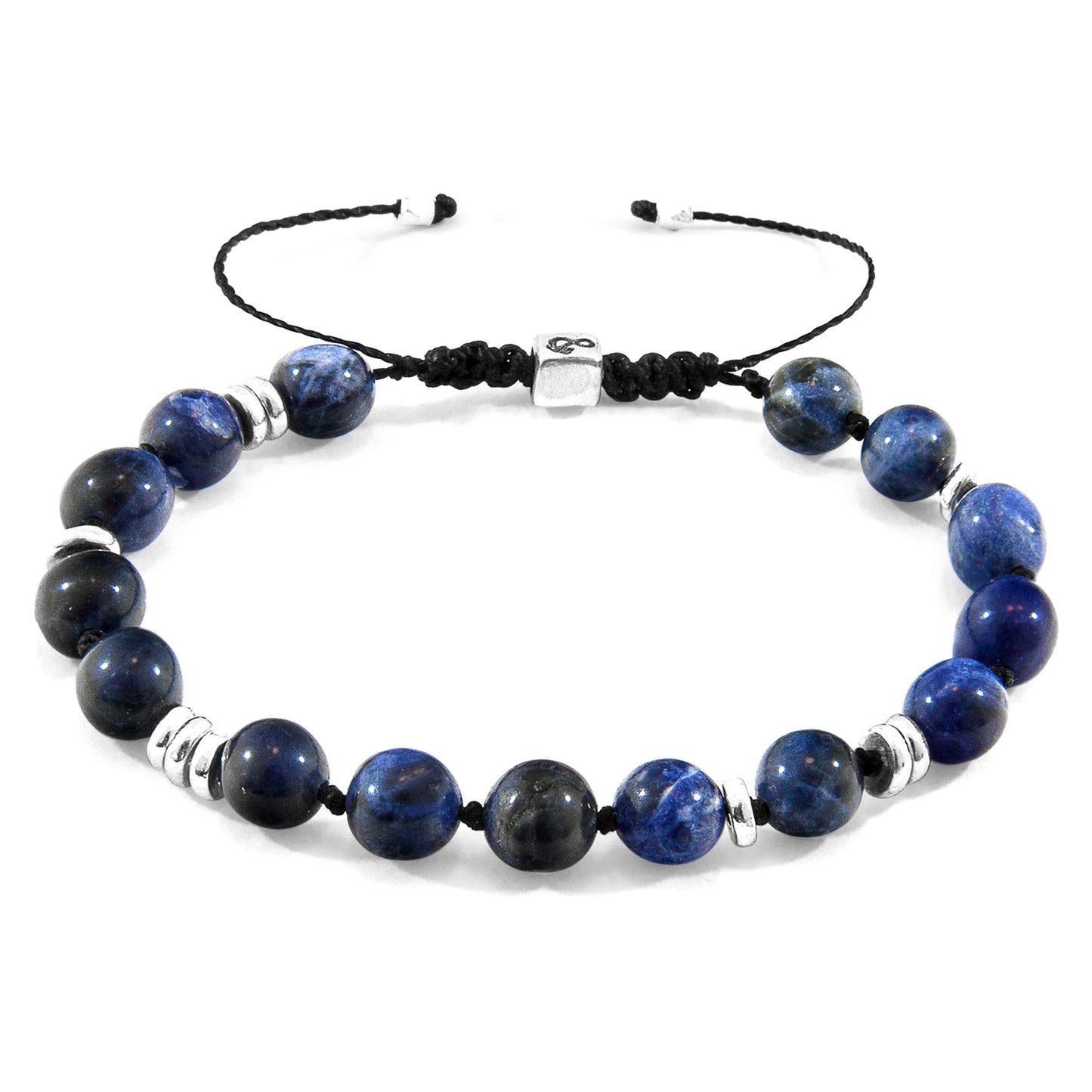 Blue Sodalite .925 Silver and Stone Beaded Macrame Bracelet